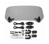Carenabris Parabrisas Extensión Universal Parabrisas Motocicleta Alerón Ajustable Deflector con Abrazadera Brazos Y Bisagras Dobles(Grey)