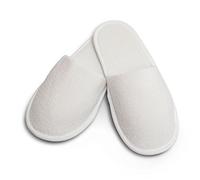 Carenesse zapatillas de hotel de rizo L-XL, 4 pares, talla 43-44, cerrado, blanco, zapatillas de viaje