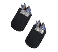 CAREOR 2 Pack para hombre con bolsillo y portatarjetas, microfibra negra con cierre elástico Chaquetas Pañuelo bolsillo cuadrado titular