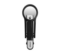 CAREOR - Cortaúñas con lupa de acero inoxidable para personas mayores, cortaúñas profesional que reduce la tensión ocular (negro)