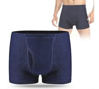 CARER BEAUTY Pantalones de incontinencia para hombre, ropa interior de algodón con almohadilla absorbente para reutilizable, a prueba de fugas para y personas con incontinencia Pacientes Azul -3XL