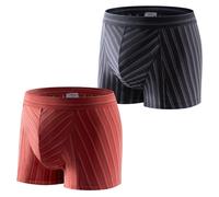 Carer lote de 2 Bóxers de Incontinencia para Hombre Lavables - 80 ml, Ropa Interior Suave y Ligera Corte Moderno y Elegante Absorción Rápida para Pérdidas Urinarias Leves, a Rayas, talla XXL