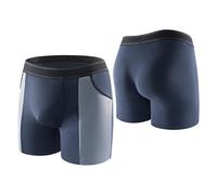 Carer Pack de 2 Boxers de Incontinencia Hombre de Bambú, Absorción 100ml Ropa Interior Incontinencia Lavable Reutilizable Ligera Transpirable a Prueba de Fugas, Azul Talla 3XL