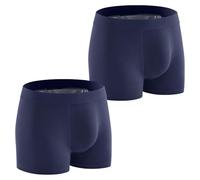 Carer Pack de 2 Calzoncillos Bóxer para Incontinencia Hombre 250 ml de Absorción, Ropa Interior de Algodón Suave y Transpirable Lavable y Reutilizable Protección Antifugas Azul Talla S