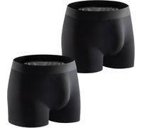 Carer Pack de 2 Calzoncillos Bóxer para Incontinencia Hombre 250 ml de Absorción, Ropa Interior de Algodón Suave y Transpirable Lavable y Reutilizable Protección Antifugas Negro Talla M