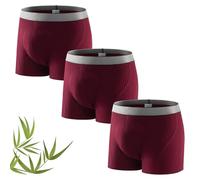 Carer Pack de 3 Boxers para Incontinencia Hombre Bambú 160 ml de Capacidad de Absorción Calzoncillos para incontinencia Lavable Reutilizable Transpirable Ropa Interior Antifugas Rojo Talla XL