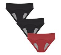 Carer Pack de 3 Bragas Menstruales para Flujo Abundante Absorción de 60 ml - Ropa Interior de Algodón Lavable Almohadilla Absorbente Especial para Uso Diario Braguita de Incontinencia para Mujer S