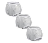 Carer Pack de 3 Cubrepañales para Adultos Bragas Impermeables Adultos Antifugas Sin Ruido Ropa Interior para Incontinencia Lavable Reutilizable Bragas de Plástico Unisex Gris Talla S