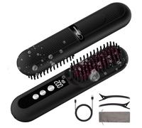 CARER SPARK Cepillo Alisador Inalámbrico 10000mAh, Tiempo de Uso de 80min Calentamiento Rápido en 30s Millones de Iones Negativos 9 Niveles de Temperatura Diseño Antiquemaduras y Estilizado Rápido