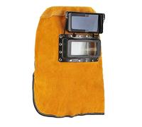 Careta Soldar Automatica,Casco de Soldadura 1 casco de soldadura con capucha cuero, máscara filtro solar, lente soldador, protección seguridad, cómoda interior