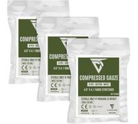 CareTac Gasa comprimida estéril para apósito de emergencia para heridas de 4.5 x 12.3 pies, plegado en Z, elástico, altamente absorbente, 100% algodón para embalaje de heridas, parada de sangrado,