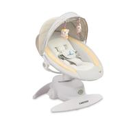 Caretero Opti - Balancín eléctrico para bebé con tres modos de función, 360 grados, mosquitera, panel de control intuitivo, rotación de 360 grados, ajuste de posición reclinada, color beige