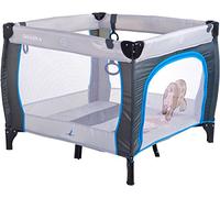 CARETERO - Parque para Bebés - Parque para Bebés con Red Transpirable - Parque para Bebés con Puerta con Cremallera - Parque para Niños - con Bolsa de Transporte - 83x83x71cm - Gris