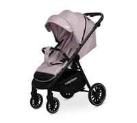 CARETERO - Silla de Paseo Agil - Ligera con Respaldo Reclinable, Capota y Cesta Portaobjetos - con Arnés de Seguridad, Asa Regulable y Protector de Lluvia - para Niños Pequeños - Color Ahumado