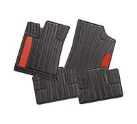 CarFashion 266589 Silverstone | Allwetter Matte AB1 | Alfombras 4 Piezas | TPE Alfombrilla de Goma Negro | Farbiger Uso en pie de Gambia Rojo | Auto Sin Juego de Alfombrillas para Matte Plana