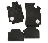CarFashion Juego de 4 Alfombrillas para Coche de Christophorus B02 en Negro con Logotipo de San Cristóbal VLR, sin Soporte para la Alfombrilla