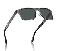 CARFIA Gafas de sol polarizadas rectangulares para hombre con protección UV400, cristal antideslumbrante y marco de metal resistente CA5229, Montura de color arma lente gris, medium