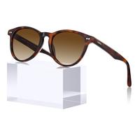 CARFIA Gafas de sol retro para mujer polarizadas UV400 protección cara pequeña acetato gafas de sol CA5286, Marco de concha de tortuga, degradado lentes marrones, medium