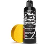 Carfidant - Quita arañazos de coche negro, quita arañazos y remolinos para pinturas negras y oscuras, restaurador de disolventes y pinturas, quita arañazos y manchas de agua. Kit de pulido de coche