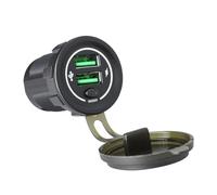 Carga de coche con dos puertos USB de 36 W con interruptores e iluminación LED para 12 V 24 V para coches, camiones, SUV, motocicletas, protección contra sobrecargas