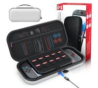 [Carga en el interior] Funda para Nintendo Switch 2 2025, funda de transporte portátil de viaje con agujero de carga y 10 cartuchos de juego, funda protectora rígida para consola Switch 2 y accesorios