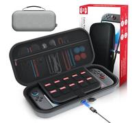 [Carga en el interior] Funda para Nintendo Switch 2 2025, funda de transporte portátil de viaje con agujero de carga y 10 cartuchos de juego, funda protectora rígida para consola Switch 2 y accesorios