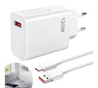 Cargador 120W para i 15, 14T Ultra, 13T, 12T, 11T Pro/Ultra, i Note 14, 13, 12 Pro+, Poco X7, con Cable Type-C 6A de 1 m, Cargador rápido USB Power Turbo HyperCharge para Black Shark 5