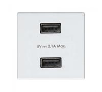 Cargador 2xusb 5 V/DC 2,1 A Simon 27 blanco - 2701096-030