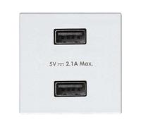 Simon Toma doble USB 27 Play, 1 x 5, 5 x 5, 5 centímetros, color blanco (referencia: 2701096-030), estándar