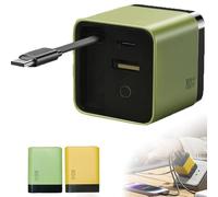 Cargador 3 en 1, retráctil, con enchufe de pared, cable tipo C y 2 puertos USB, módulo de carga rápida escalable de 80 W máx. para teléfono y portátil.(Green)