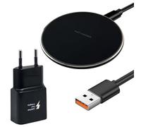 Cargador 30W Inalámbrico Rápido Qi compatible con iPhone 17/16/15/14/13/12/11, compatible con Samsung Galaxy S25/S24/S23/S22/S21, para Xiaomi, Huawei, Base de Carga Qi Cable USB-C y Adaptador Incluido