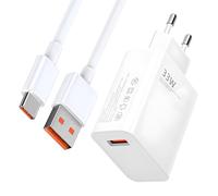 Cargador 33W Carga Rapida, Carga Rapida y Cable USB C 2M Cargador de Pared Carga Turbo Tipo C Compatible con 14, 13, 12 11 Pro, Plus, Poco, Adaptador de turbocarga