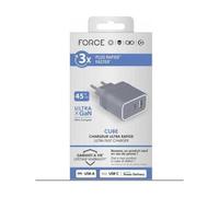 Cargador 45w Puerto Usb-C + Usb-A Gris F152527 METRONIC
