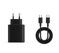 Cargador 45W USB C Carga Rápida con Cable USB C 2 Metros Negro, Cargador Tipo C para iPhone, Samsung, Xiaomi, Google Pixel, iPad, OPPO, Poco Cargador USB C Carga Rápida, Adaptador de Corriente USB C