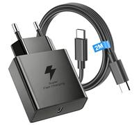 Cargador 45W USB C, Cargador Tipo C Carga Rapida con 2M Cable para Samsung Galaxy S26 S25 S24 S23 S22 S21 Ultra, S20fe, A56, A55, A54, A53, A52, A51, A50, A33, A22, A16, A13/tableta, Cargador USB C