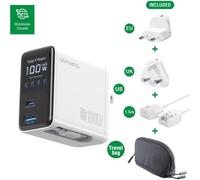 Cargador 4smarts GaN Flex Screen AI 100W USB-C y USB-A 3 Puertos