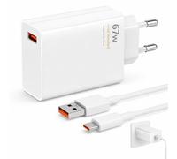 Cargador 67W para Xiaomi 13 Lite/14/13 Pro/12T/12 12X/11T 10T 14T 15 Ultra, 67 W Cargador Rápido USB C con Cable Tipo C de 2 m para Redmi Note 13 5G/A3/11 Pro+ 5G/11/10 11S/12