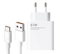 Cargador 67W para Xiaomi Carga Rápida con Cable Tipo C, USB Charger Rápido Y 1.5M Cable USB C, Carga Turbo para Redmi Note 13 Pro, Xiaomi 14, 13, 12T, 12S, K60, K50, 12 ProPlus, Poco X6, F5, X5