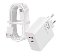 Cargador 67w USB C de 2-Puerto para Xiaomi 14/15 Ultra/13/13t/14t/14 Lite, Redmi Note 15/14/13/A3/12/11/11/10 Pro 5g, Poco F7/X7/X6/M6/X5 Pro/F4/X4 5g/X4 Gt/X5/F3, Carga Rápida, con 6A USB C Cable 1M