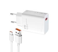 Cargador 67W USB C Rápido Turbo Carga, 6A Cargador Carga Rapida para Xiaomi Compatible con xiaomi 17 16 15 14 13, Poco F7 Ultra X7 redmi 4 Pro, Disponible con 1M Cable Tipo C