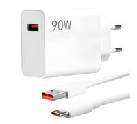 Cargador 90W Rápido con Cable USB C 6A de 2M para 15, 14 Pro, 13 Ultra, Note 13 12S 11S, K80, Poco X7 Pro F6 F7, HyperCharge, Adaptador Turbo Carga Segura y Eficiente