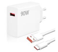 Cargador 90W USB para Xiapaomi Poco X7 Pro F6 5G, HyperCharge Turbo Carga Rápida Adaptador con 6A Tipo C Cable 1M Compatible con Xiaomi 15 Ultra 14 13 Ultra Redmi K80 Turbo 4 3