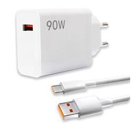 Cargador 90W y Cable USB C de 1 Metro para Poco X7 Pro F7 F6 5G HyperCharge Carga Rápida 6A, Adaptador Turbo Carga para 15 Ultra 14 13, Redmi K80, Note 12, 12S, 12 Pro