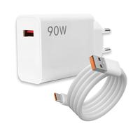 Cargador 90W y Cable USB C de 1 Metro para Xiaomi Poco X7 Pro F7 F6 5G HyperCharge Carga Rápida 6A, Adaptador Turbo Carga para Xiaomi 15 Ultra 14 13, Redmi K80, Redmi Note 12, 12S, 12 Pro