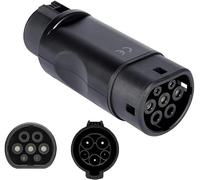 Cargador adaptador de corriente para vehículos eléctricos tipo 1 a tipo 2, 32 A, SAE J1772 a IEC 62196, adaptador para coche eléctrico, adaptador de cable de carga, convertidor de enchufe americano a