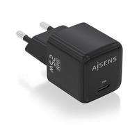 Cargador Aisens ASCH-25W1P013-BK GaN 25W USB-C PD3.0 QC4.0 Negro compacto