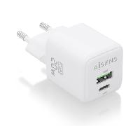 Cargador USB-C PD3.0 QC4.0 GaN de 20 W (blanco) - AISENS