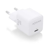 Cargador de Pared GaN Aisens ASCH-25W1P012-W/ 1xUSB Tipo-C/ 25W
