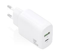 Aisens A110-0923 Cargador GaN 30W 1xUSB-C PD3.0 QC4.0 1xUSB-A QC3.0 Blanco