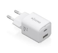 Aisens ASCH-30W2P020-W Cargador GaN 30W 1xUSB-C PD3.0 QC4.0 1xUSB-A QC3.0 Blanco
